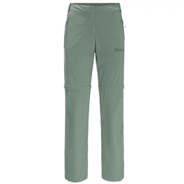 Jack Wolfskin Glastal Zip Off Pants W 1508151-4151, Damskie, Zielone, spodnie, poliester, rozmiar: 34