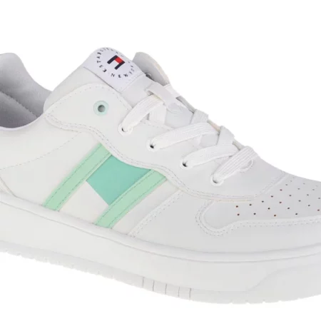 Tommy Hilfiger Low Cut Lace-Up Sneaker T3A4-32143-1351A166, Dla dziewczynki, Białe, buty sneakers, skóra syntetyczna, rozmiar: 35