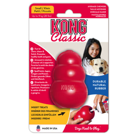 KONG Classic koloru czerwonego, S - ok. 7 cm