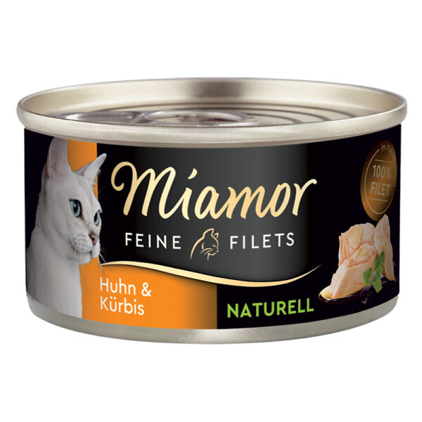 Miamor Feine Filets Naturelle, 6 x 80 g - Kurczak i dynia