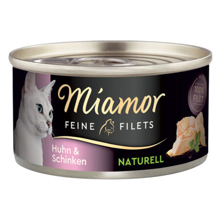 Miamor Feine Filets Naturelle, 6 x 80 g - Kurczak  i szynka