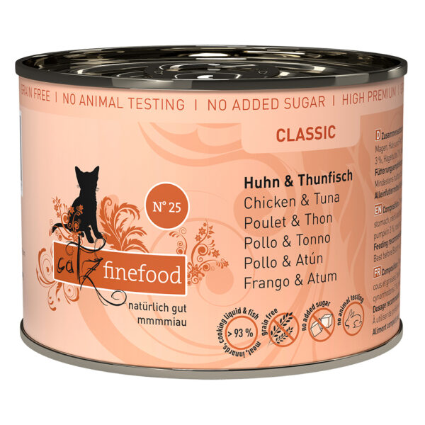 Zestaw Catz Finefood w puszce, 12 x 200 g - Kurczak z tuńczykiem
