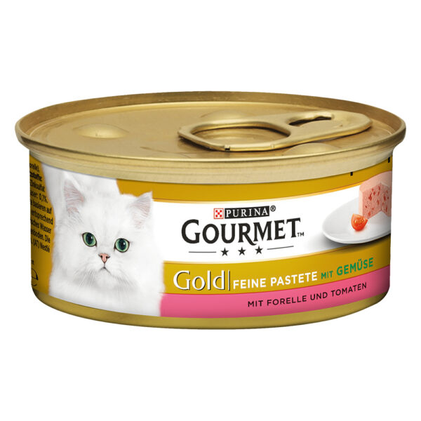 Gourmet Gold Mus, 12 x 85 g - Pstrąg z pomidorem