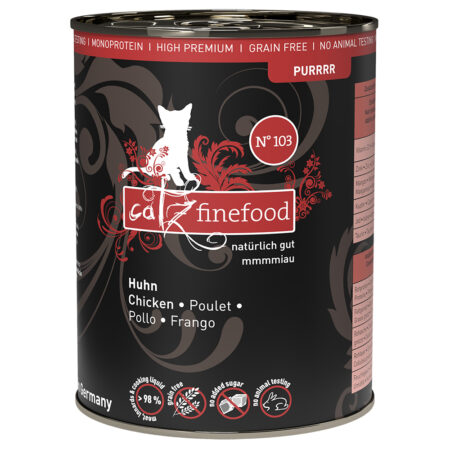 Catz Finefood Purrrr w puszkach, 6 x 400 g / 375 g - No. 103, kurczak (6 x 400 g)