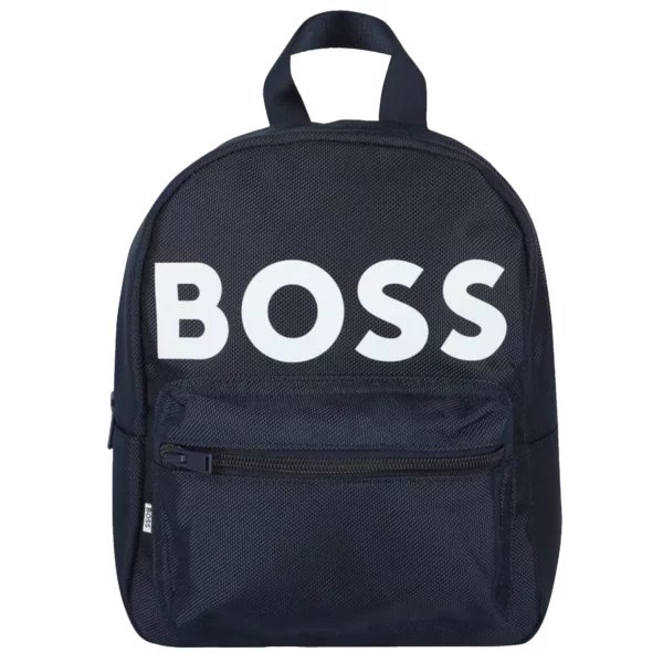 BOSS Logo Backpack J00105-849, Dla chłopca, Granatowe, plecaki, poliester, rozmiar: One size