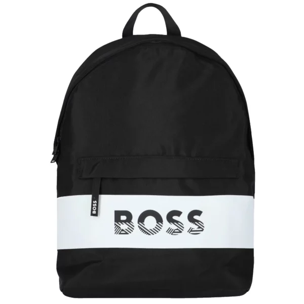 BOSS Logo Backpack J20366-09B, Unisex, Czarne, plecaki, poliester, rozmiar: One size