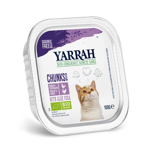 Korzystny pakiet Yarrah Bio kawałeczki w sosie, 12 x 100 g  - Biokurczak z bioindykiem