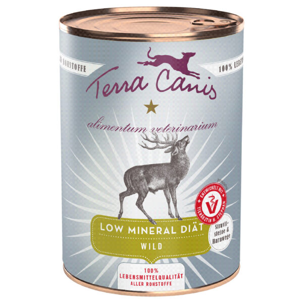 Opakowanie ekonomiczne Terra Canis Alimentum Veterinarium Low Mineral Diet 12 x 400 g - Dziczyzna
